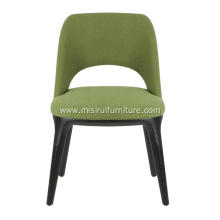 Matt black color green leather sophie chairs